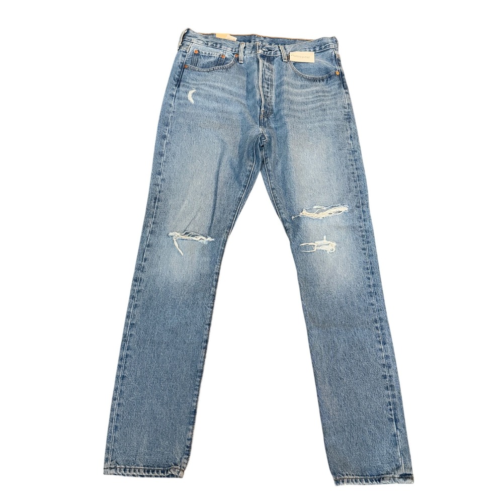 NWT Levi's 501 S High Rise Distressed Straight Leg Jeans Blue 32x32